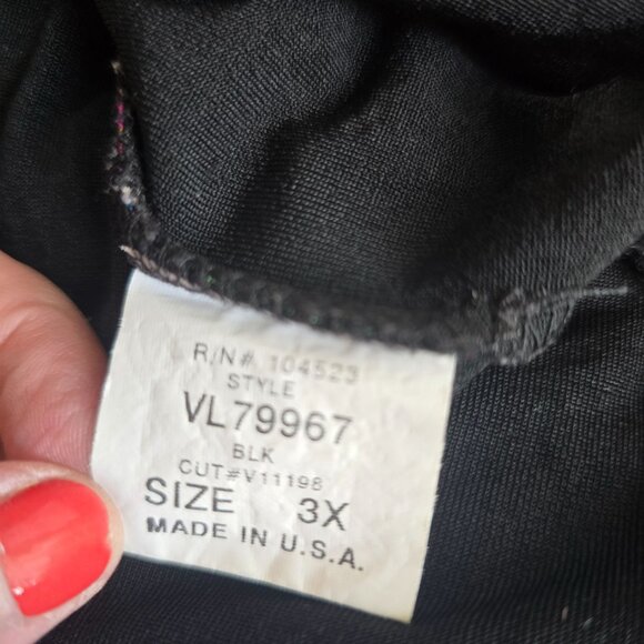 Floral Asymmetrical Hem Tunic Top Black Pink Blue Butterfly Size 3X CM2009 - Picture 6 of 10